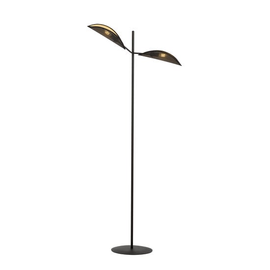 Emibig Emibig Skanderborg floor lamp black and gold with metal falling leaves 2x E14 - Elegant lighting for any interior