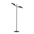 Emibig Emibig Lámpara de pie Skanderborg negra y dorada con hojas metálicas caídas 2x E14 - Iluminación elegante para cualquier interior