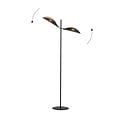 Emibig Emibig Skanderborg floor lamp black and gold with metal falling leaves 2x E14 - Elegant lighting for any interior