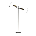 Skanderborg floor lamp black and gold with metal falling leaves 2x E14