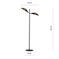 Emibig Emibig Lámpara de pie Skanderborg negra y dorada con hojas metálicas caídas 2x E14 - Iluminación elegante para cualquier interior