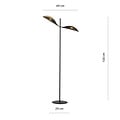 Emibig Emibig Skanderborg floor lamp black and gold with metal falling leaves 2x E14 - Elegant lighting for any interior