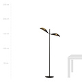 Skanderborg floor lamp black and gold with metal falling leaves 2x E14