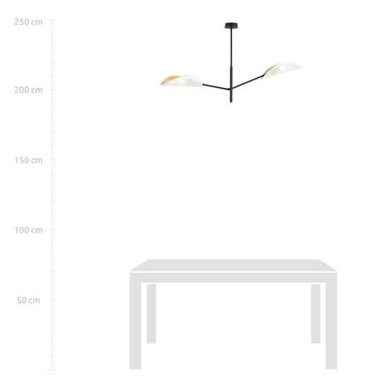 Svendborg design hanglamp met 2 witte metalen vleugels E14