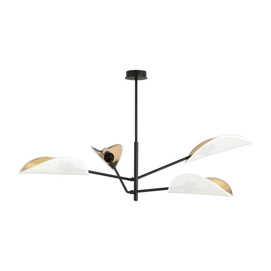 Emibig Emibig Svendborg 4x E14 prachtige zwarte hanglamp en witte vleugels - Perfecte verlichting voor elke ruimte