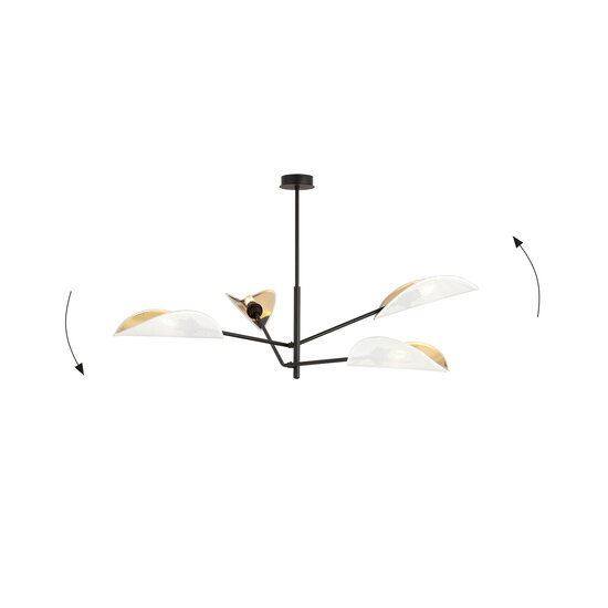 Svendborg 4x E14 beautiful black hanging lamp and white wings