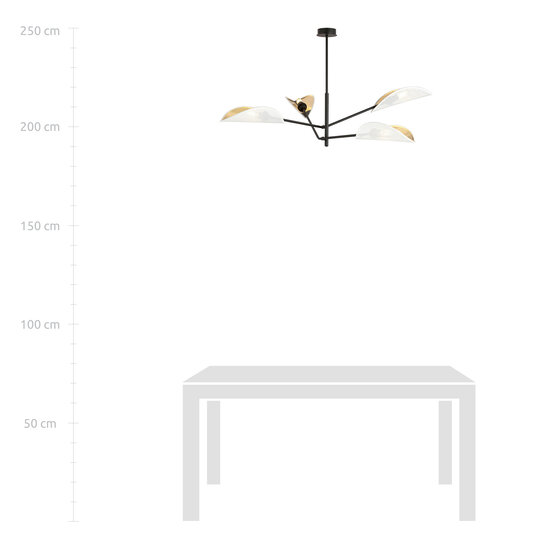 Svendborg 4x E14 prachtige zwarte hanglamp en witte vleugels