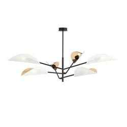 Svendborg grande 6x E14 belle suspension noire avec ailes blanches