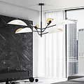 Svendborg large 6x E14 beautiful black hanging lamp with white wings