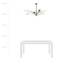 Svendborg large 6x E14 beautiful black hanging lamp with white wings