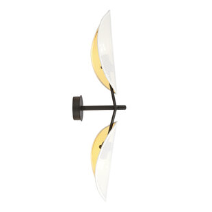 Svendborg wall lamp black and white with gold falling leaves 2x E14