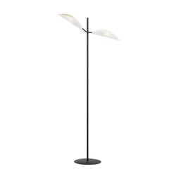 Emibig Svendborg vloerlamp zwart met wit en gouden metalen vallende bladeren 2x E14