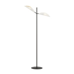 Svendborg floor lamp black with white and gold metal falling leaves 2x E14