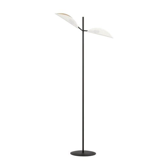 Emibig Emibig Svendborg floor lamp black with white and gold metal falling leaves 2x E14 - Create a stylish atmosphere in your home
