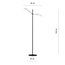 Lámpara de pie Svendborg negra con hojas caídas de metal blanco y dorado 2x E14