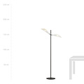 Emibig Emibig Lampe sur pied Svendborg noire avec feuilles tombantes en métal blanc et doré 2x E14 - Créez une atmosphère élégante dans votre intérieur