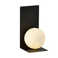 Rudersdal wandlamp zwart met witte bol in glas E14