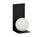 Rudersdal wandlamp zwart met witte bol in glas E14