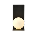 Rudersdal wandlamp zwart met witte bol in glas E14