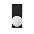Rudersdal wandlamp zwart met witte bol in glas E14