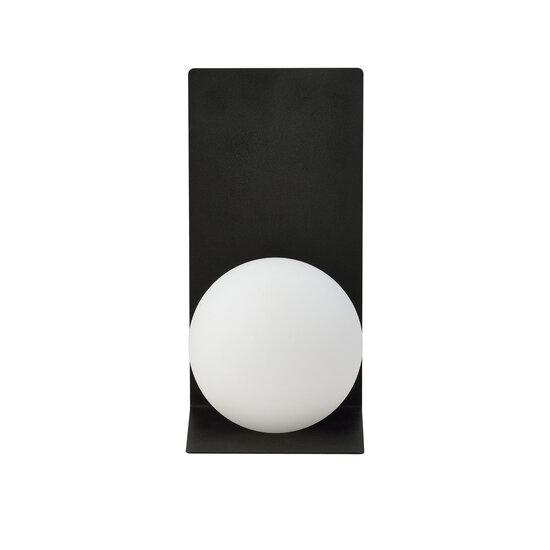 Rudersdal wandlamp zwart met witte bol in glas E14