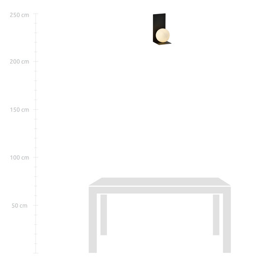 Rudersdal wall lamp black with white bulb in glass E14