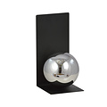 Emibig Emibig Aplique de pared en forma de L Rudersdal negro con bombilla ahumada en vidrio E14 - Iluminación ideal para cualquier espacio