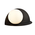 Emibig Emibig Rudersdal semi-circular wall lamp black with white bulb in glass E14 - Ideal for creating a cozy atmosphere
