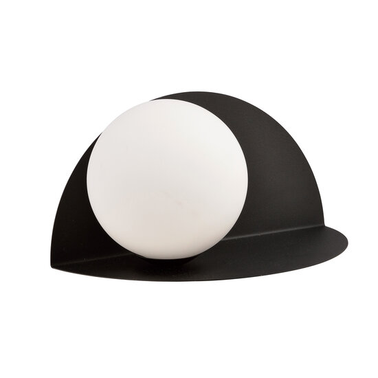 Emibig Emibig Aplique de pared semicircular Rudersdal negro con bombilla blanca de vidrio E14 - Ideal para crear un ambiente acogedor