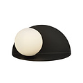 Emibig Emibig Rudersdal semi-circular wall lamp black with white bulb in glass E14 - Ideal for creating a cozy atmosphere