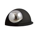 Rudersdal smoked glass and semi-circular wall lamp black E14