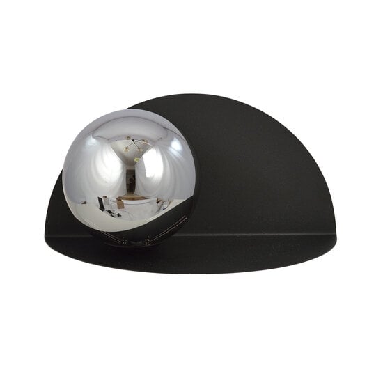 Emibig Emibig Rudersdal gerookt glas en halfronde wandlamp zwart E14 - Perfect voor sfeervolle verlichting