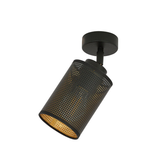 Emibig Emibig Fredericia enkele zwarte plafondlamp met zwart en gouden koker - Perfecte verlichting voor elke ruimte