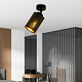 Emibig Emibig lámpara de techo negra simple Fredericia con tubo negro y dorado - Iluminación ideal para cualquier espacio