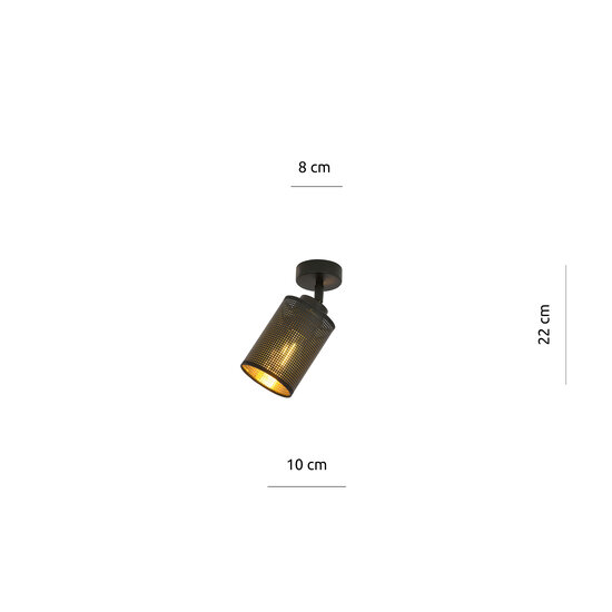 Emibig Emibig lámpara de techo negra simple Fredericia con tubo negro y dorado - Iluminación ideal para cualquier espacio