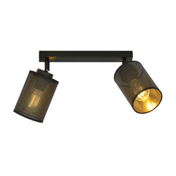 Emibig Fredericia double directional black ceiling lamp with black and gold tube