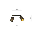 Emibig Emibig Fredericia double directional black ceiling lamp with black and gold tube - Ideal lighting for any space