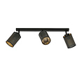 Emibig Emibig Fredericia triple long black ceiling lamp with black and gold tubes - Stylish lighting for any room