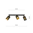 Emibig Emibig Fredericia triple lange zwarte plafondlamp met zwart en gouden kokers - Perfecte verlichting voor elke ruimte