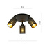 Emibig Emibig Fredericia ronde triple richtbare zwarte plafondlamp met zwart en gouden kokers - Perfecte verlichting voor elke ruimte