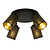 Fredericia 4 gerichtete runde schwarze Deckenleuchte mit schwarzen und goldenen Röhren