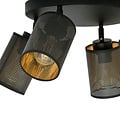 Emibig Emibig Fredericia 4 lámpara de techo redonda negra orientable con tubos negros y dorados - Ideal para una iluminación elegante en cualquier habitación