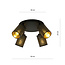 Emibig Emibig Fredericia 4 directional round black ceiling lamp with black and gold tubes - Ideal for stylish lighting in any room