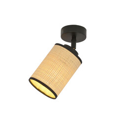 Ballerup single black ceiling lamp with textile tube E27