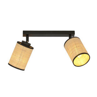 Ballerup double directional black ceiling lamp with textile tubes E27