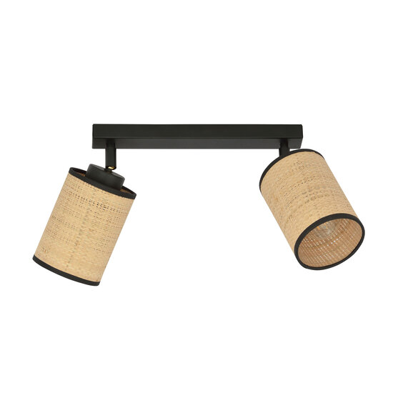 Ballerup double directional black ceiling lamp with textile tubes E27