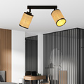 Ballerup double directional black ceiling lamp with textile tubes E27