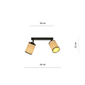 Ballerup double directional black ceiling lamp with textile tubes E27