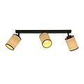 Ballerup triple lange zwarte plafondlamp met textiel kokers E27
