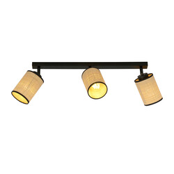 Ballerup triple long black ceiling lamp with textile tubes E27